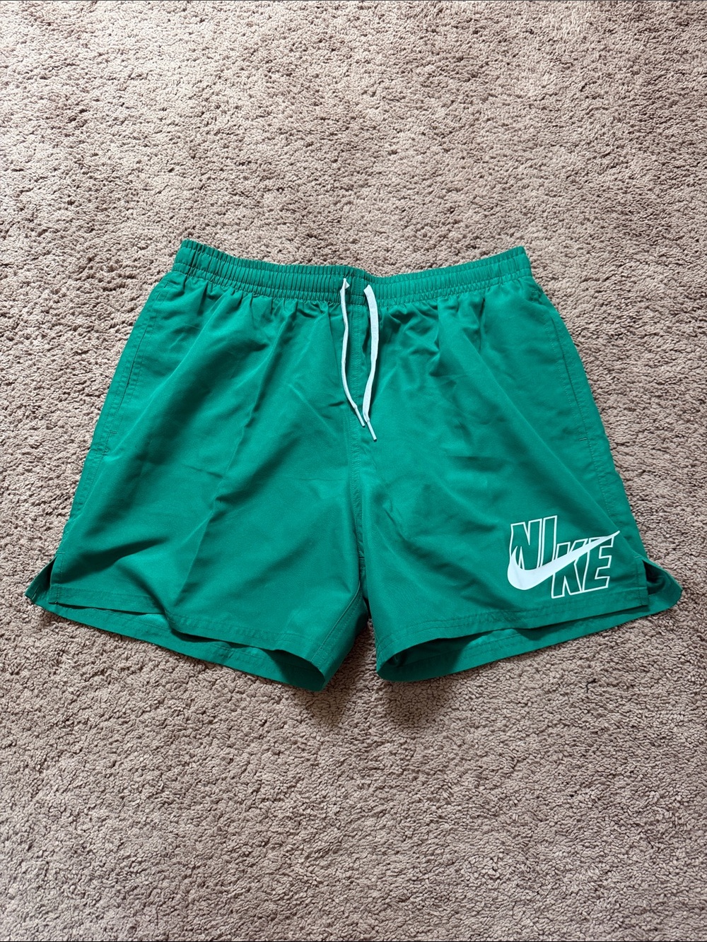Nike Men's Green Swim Trunks with Drawstring